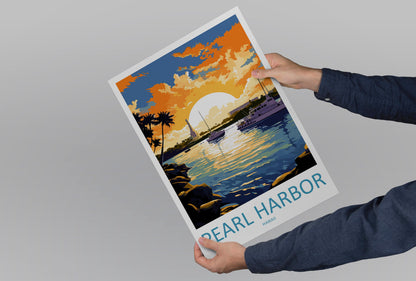 Pearl Harbor Travel Print Wall Art Pearl Harbor Wall Hanging Home Décor Pearl Harbor Gift Art Lovers Hawaii Art Lover Gift Print Artwork