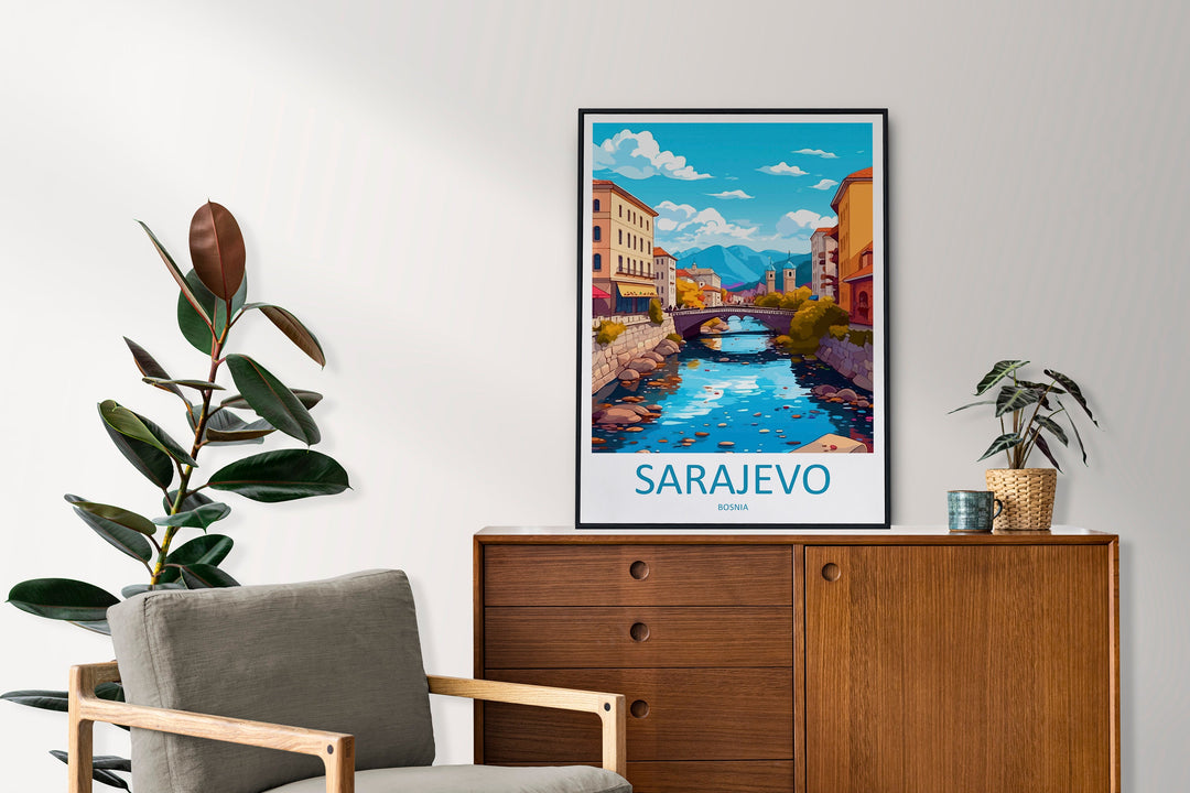 Sarajevo Travel Print Sarajevo Bosnia Home Décor Art Print Herzegovina City Room Print For Sarajevo Wall Art Gift Art