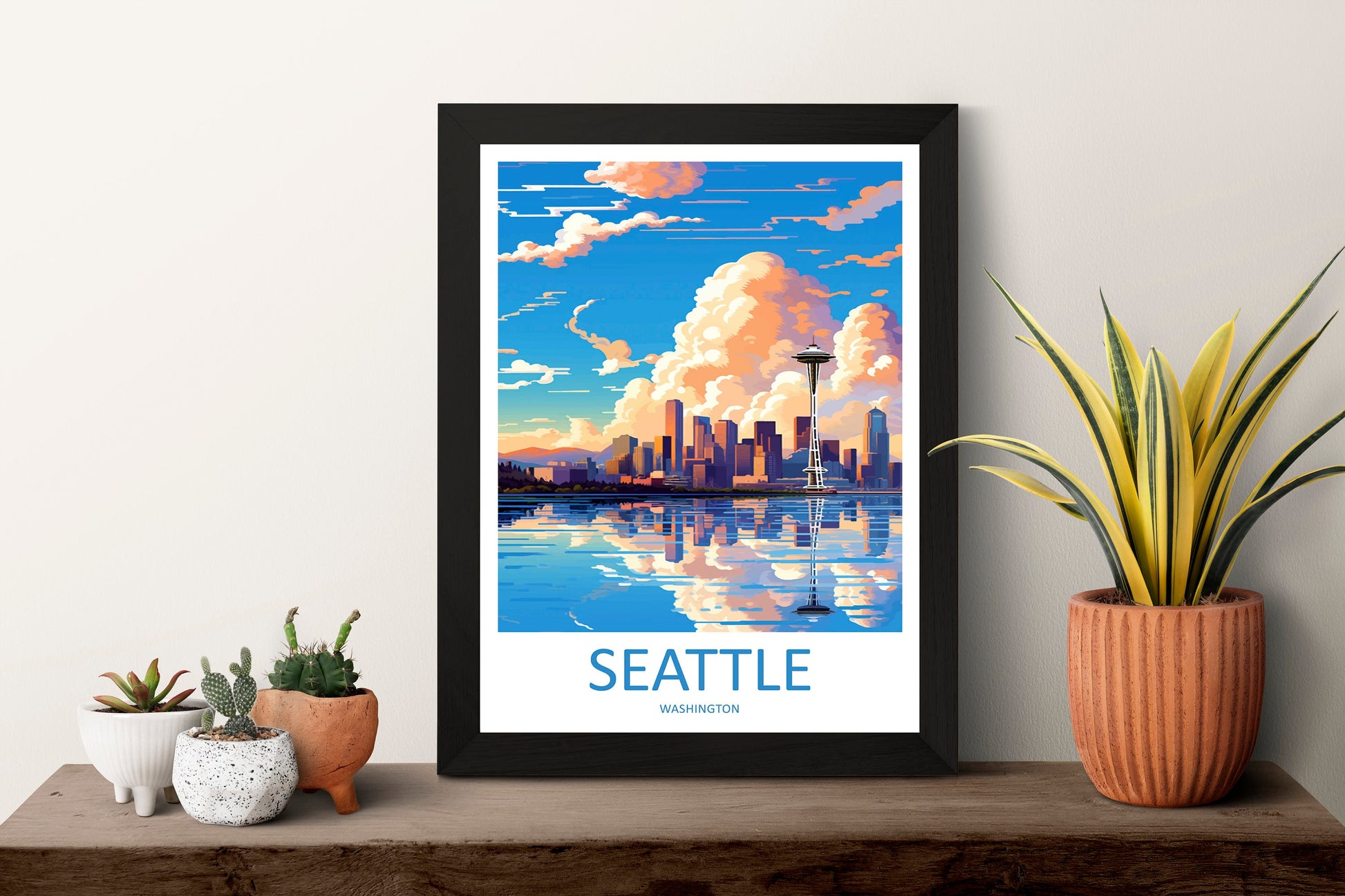 Seattle Travel Print Wall Art Seattle Wall Hanging Home Décor Seattle Gift Art Lovers Washington DC Art Lover Gift Washington DC Travel Art
