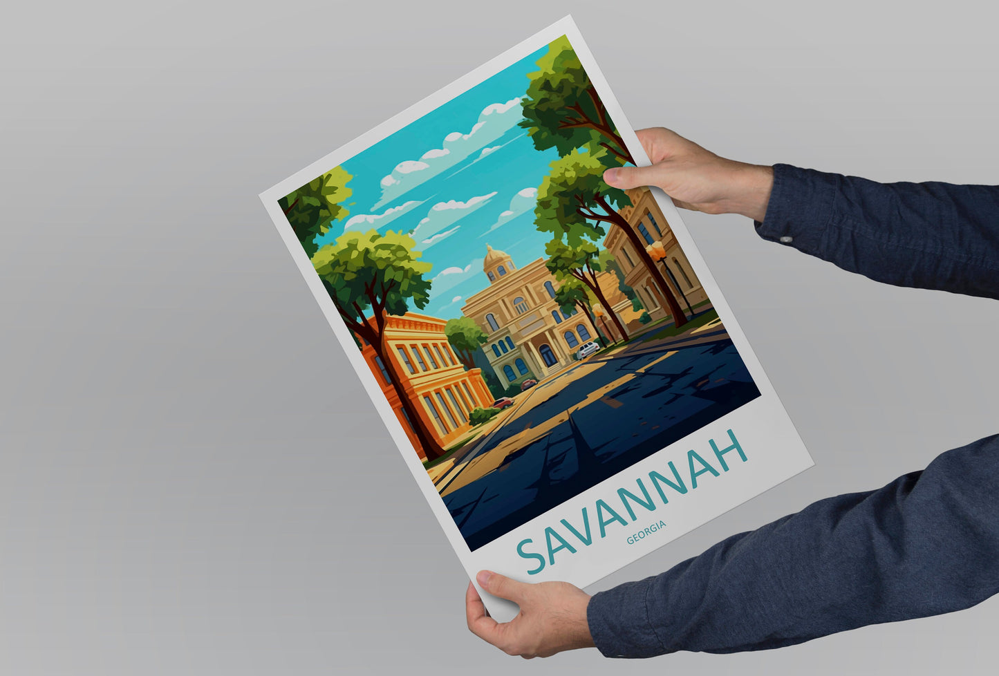 Savannah Travel Print Savannah Home Décor Georgia Art Print Savannah Wall Print For Savannah Gift Wall Hanging Savannah Artwork Décor
