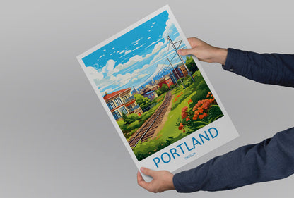 Portland Travel Print Wall Art Portland Wall Hanging Home Décor Portland Gift Art Lovers Oregon Art Lover Gift Portland Poster