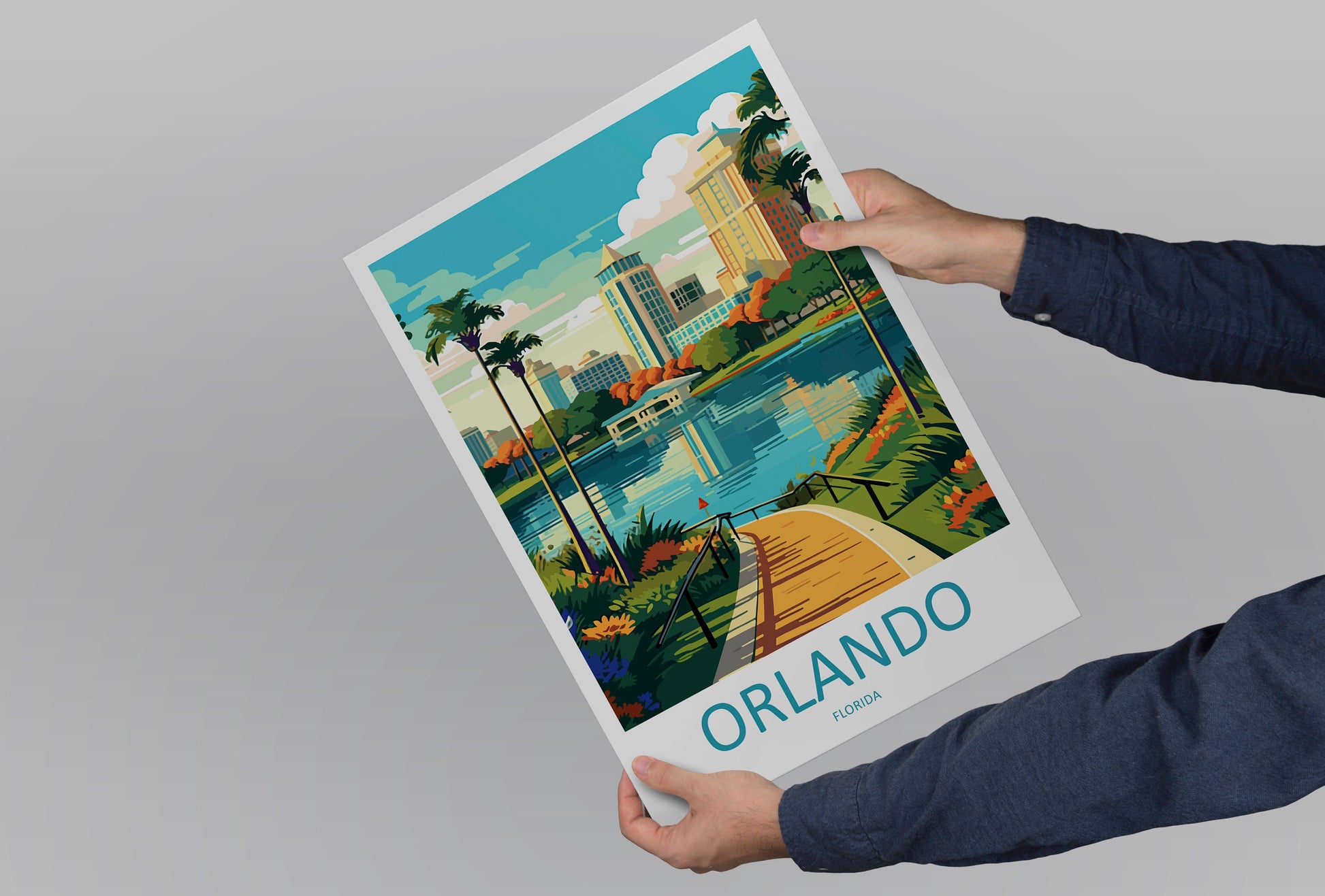 Orlando Travel Print Wall Art Orlando Wall Hanging Home Décor Orlando Gift Art Lovers Gift Beach Florida Orlando Print For Florida City