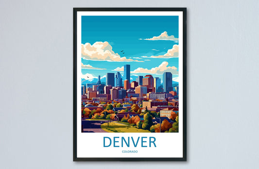Denver Travel Print Wall Art Denver Wall Hanging Home Décor Denver Gift Art Lovers Colorado Art Gift Lover Print For Denver Lovers Print