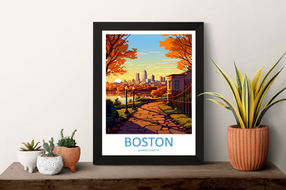 Boston Travel Print Wall Art Boston Wall Hanging Home Décor Boston Gift Art Lovers Massachusetts Art Gift Lover Print Massachusetts Decor