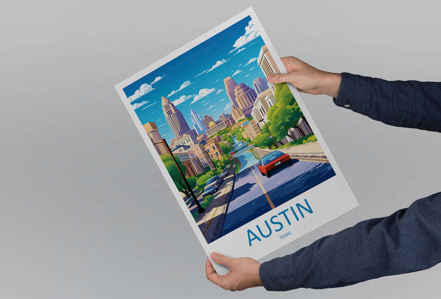Austin Travel Print Wall Art Austin Wall Hanging Home Décor Austin Gift Art Lovers Texas Art Lover Gift Texas Travel Poster Artwork