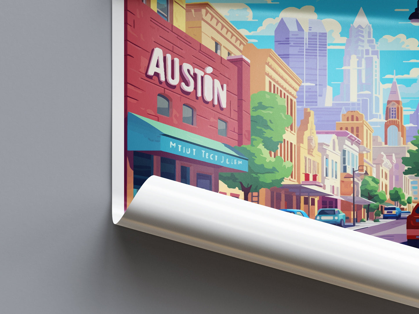 Austin Travel Print Wall Art Austin Wall Hanging Home Décor Austin Gift Art Lovers Texas Art Lover Gift Texas Travel Poster Artwork