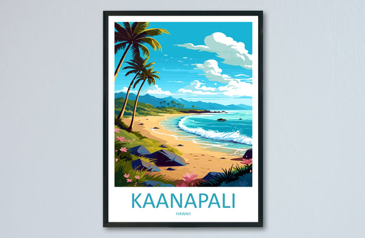 Kaanapali Travel Print Wall Art Kaanapali Wall Hanging Home Décor Kaanapali Gift Art Lovers Hawaii Art Lover Gift Print Artwork