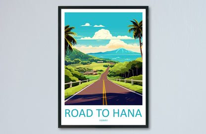 Road To Hana Travel Print Wall Art Road To Hana Wall Hanging Home Décor Road To Hana Gift Art Lovers Hawaii Art Lover Gift Print Artwork