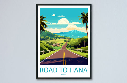 Road To Hana Travel Print Wall Art Road To Hana Wall Hanging Home Décor Road To Hana Gift Art Lovers Hawaii Art Lover Gift Print Artwork
