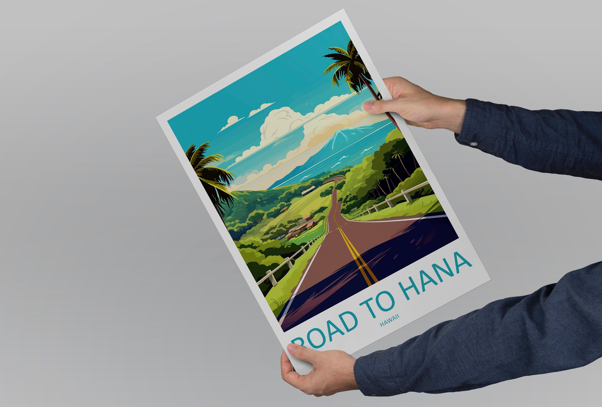 Road To Hana Travel Print Wall Art Road To Hana Wall Hanging Home Décor Road To Hana Gift Art Lovers Hawaii Art Lover Gift Print Artwork