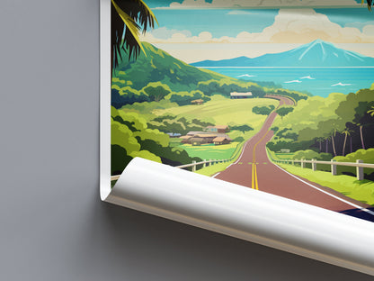 Road To Hana Travel Print Wall Art Road To Hana Wall Hanging Home Décor Road To Hana Gift Art Lovers Hawaii Art Lover Gift Print Artwork