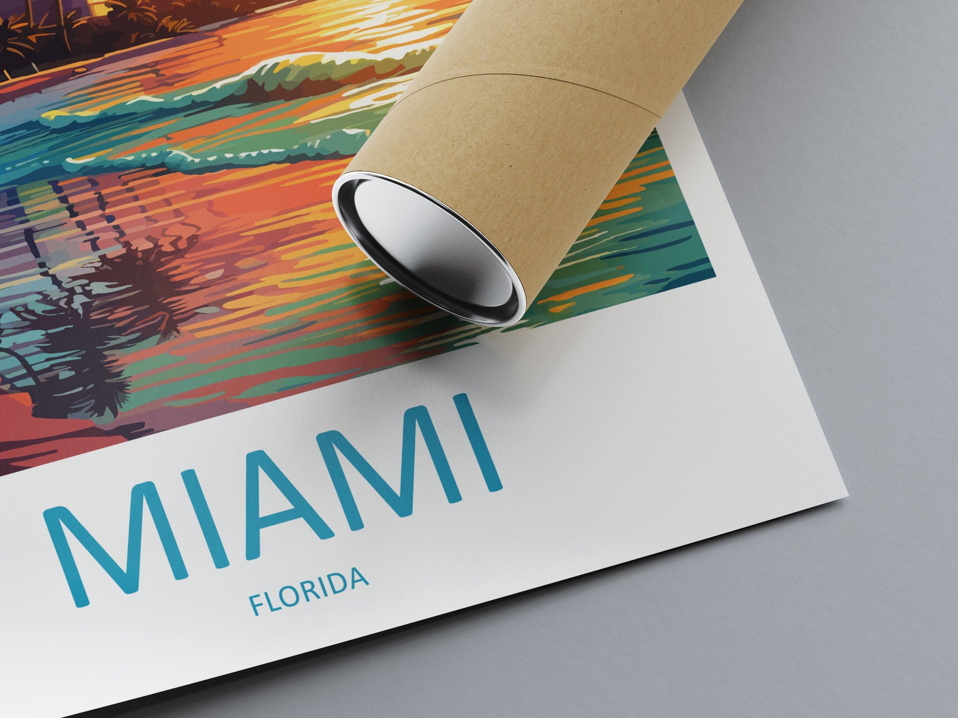 Miami Beach Travel Print Wall Art Miami Beach Wall Hanging Home Décor Miami Beach Gift Art Lovers Florida Art Lover Gift Florida Print