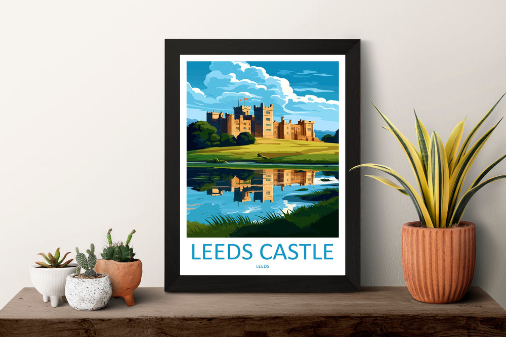 Leeds Castle Travel Print Wall Art Leeds Castle Wall Hanging Home Décor Leeds Castle Gift Art Lovers England Art Lover Gift Print Artwork