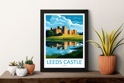 Leeds Castle Travel Print Wall Art Leeds Castle Wall Hanging Home Décor Leeds Castle Gift Art Lovers England Art Lover Gift Print Artwork