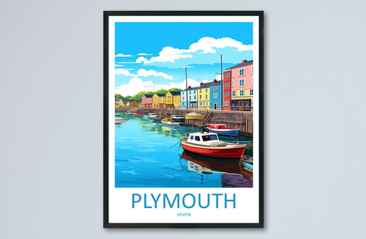 Plymouth Travel Print Wall Art Plymouth Wall Hanging Home Décor Plymouth Gift Art Lovers England Art Lover Gift Plymouth Art Poster