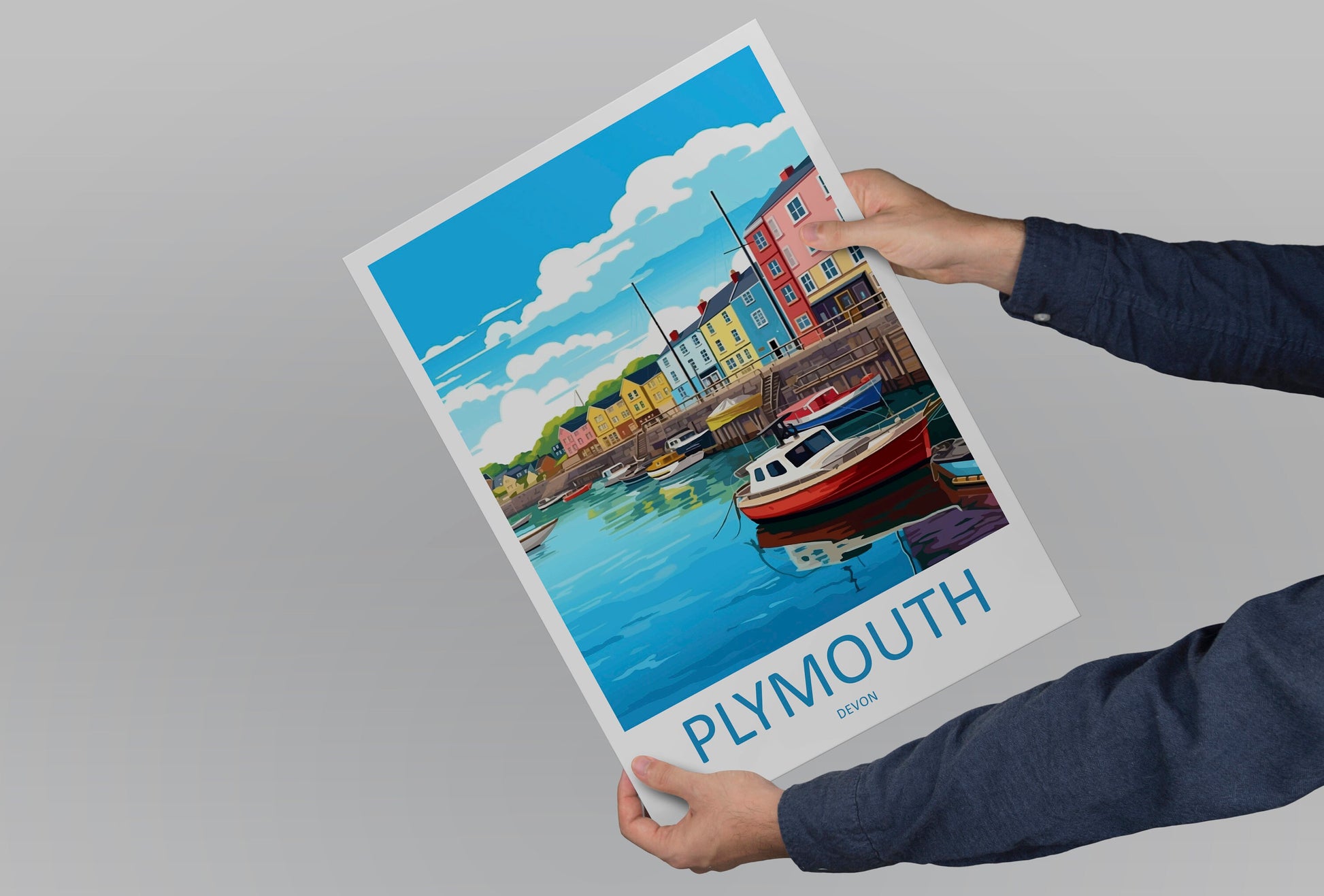 Plymouth Travel Print Wall Art Plymouth Wall Hanging Home Décor Plymouth Gift Art Lovers England Art Lover Gift Plymouth Art Poster
