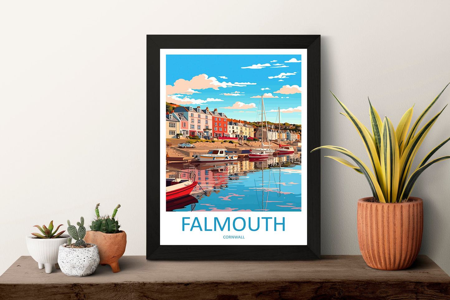 Falmouth Travel Print Wall Art Falmouth Wall Hanging Home Décor Falmouth Gift Art Lovers England Art Lover Gift Falmouth Travel Poster