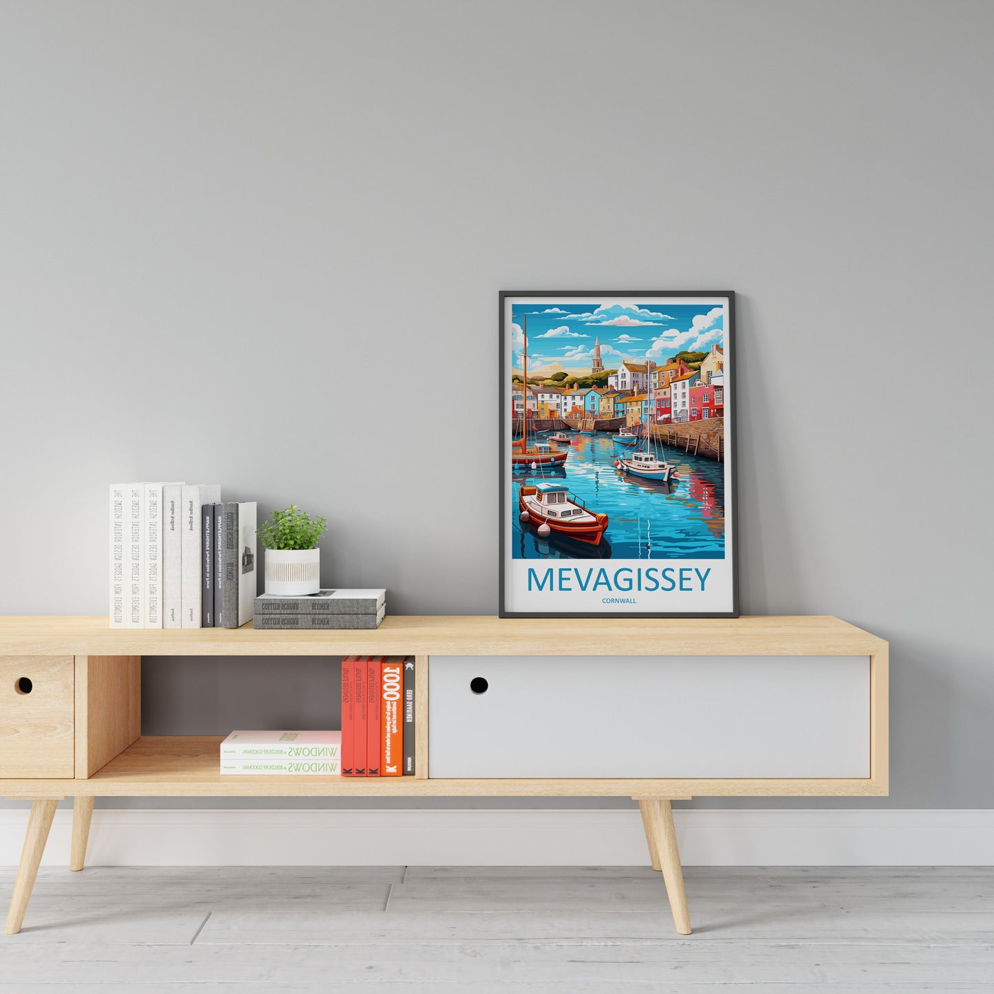 Mevagissey Travel Print Wall Art Mevagissey Wall Hanging Home Décor Mevagissey Gift Art Lovers England Art Lover Gift Mevagissey Poster