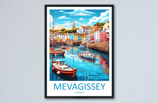 Mevagissey Travel Print Wall Art Mevagissey Wall Hanging Home Décor Mevagissey Gift Art Lovers England Art Lover Gift Mevagissey Poster
