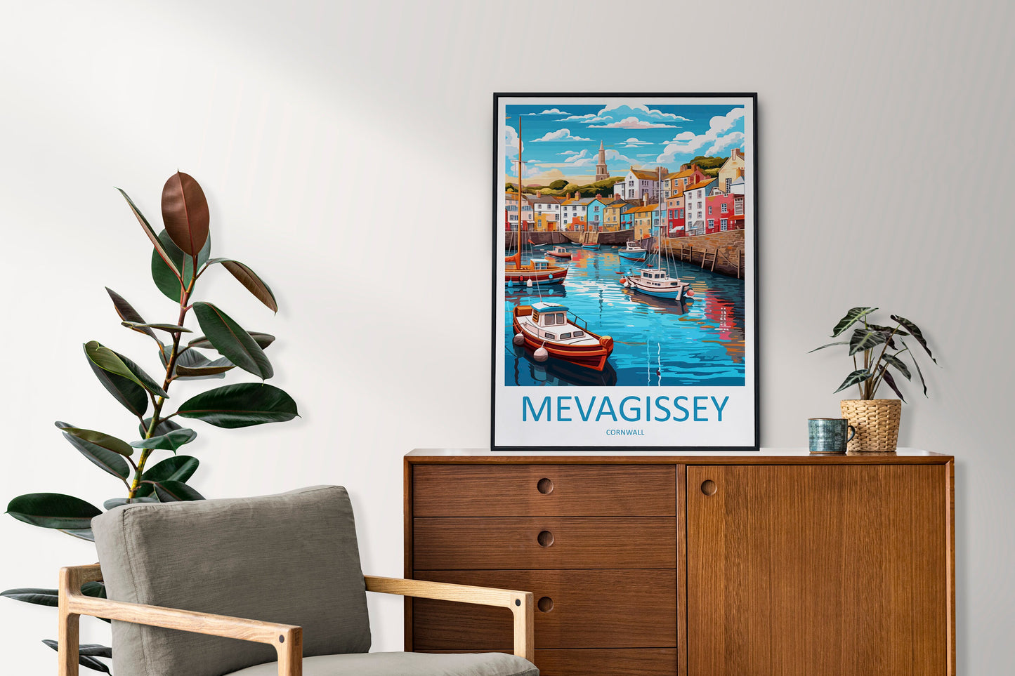 Mevagissey Travel Print Wall Art Mevagissey Wall Hanging Home Décor Mevagissey Gift Art Lovers England Art Lover Gift Mevagissey Poster