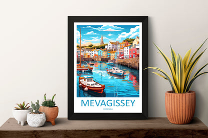 Mevagissey Travel Print Wall Art Mevagissey Wall Hanging Home Décor Mevagissey Gift Art Lovers England Art Lover Gift Mevagissey Poster