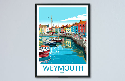 Weymouth Travel Print Wall Art Weymouth Wall Hanging Home Décor Weymouth Gift Art Lovers England Art Lover Gift Weymouth Wall Art Poster