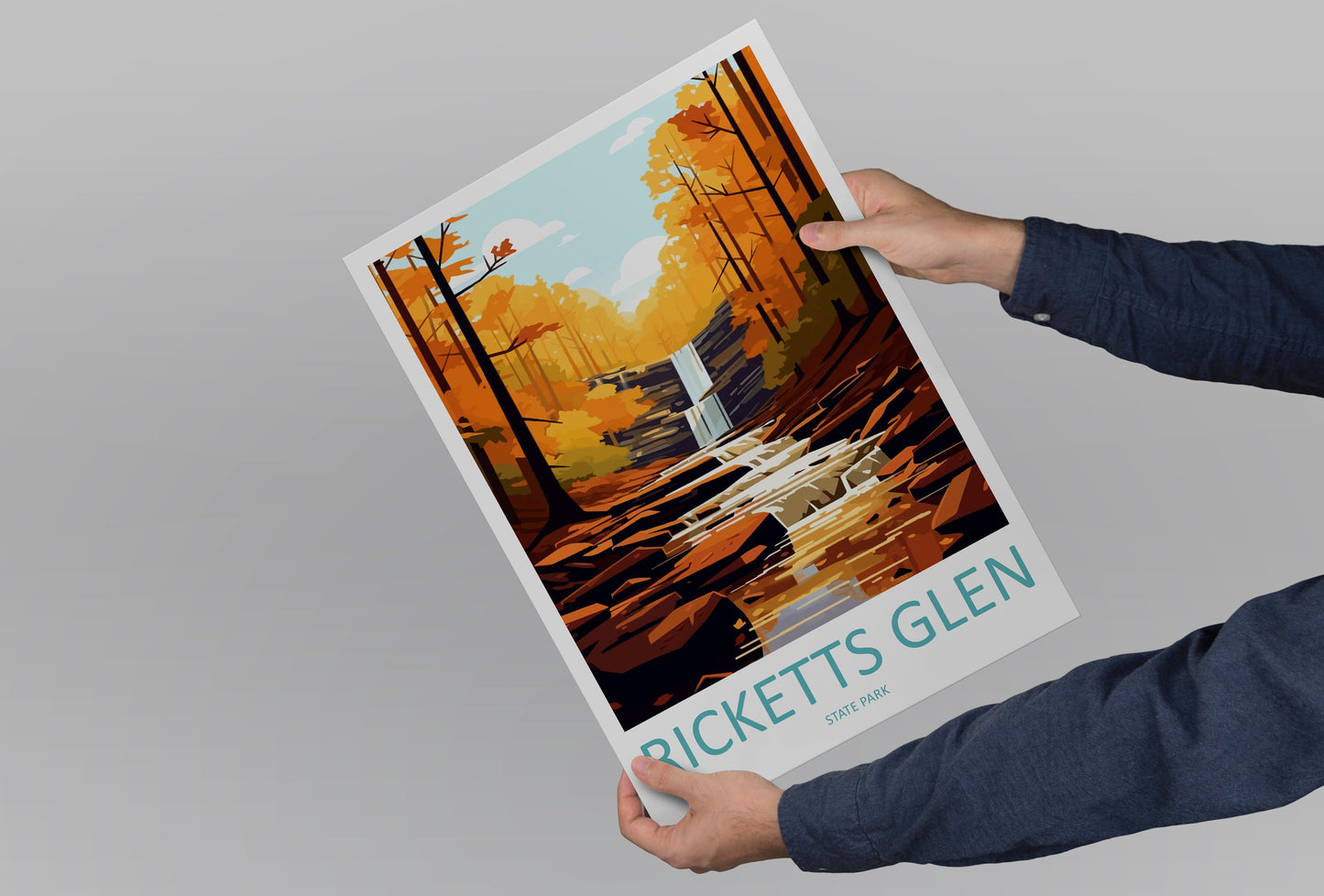 Ricketts Glen State Park Travel Print Wall Art Ricketts Glen Wall Hanging Home Décor Ricketts Glen Gift Art Lovers Pennsylvania Art Lover