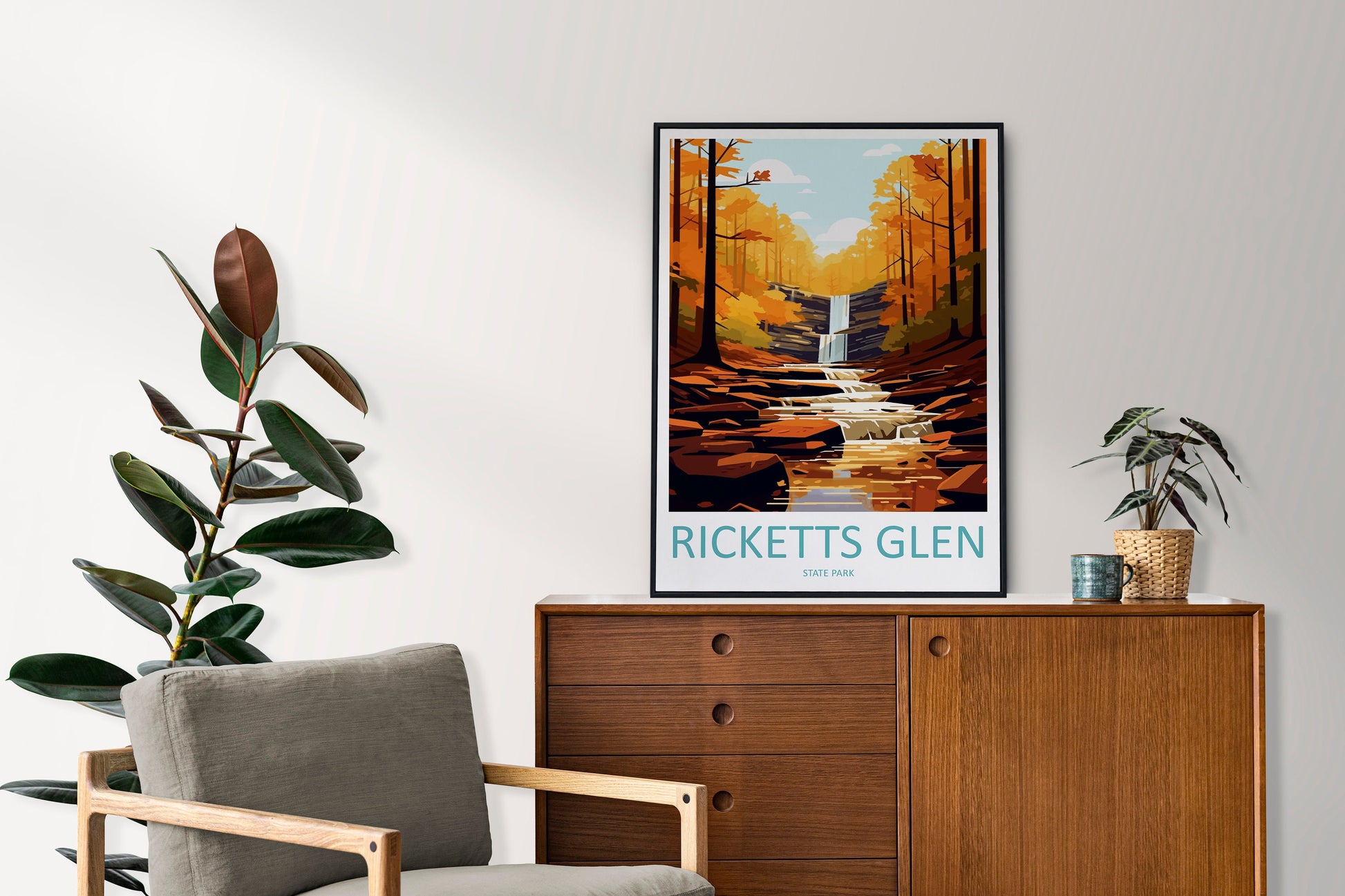 Ricketts Glen State Park Travel Print Wall Art Ricketts Glen Wall Hanging Home Décor Ricketts Glen Gift Art Lovers Pennsylvania Art Lover