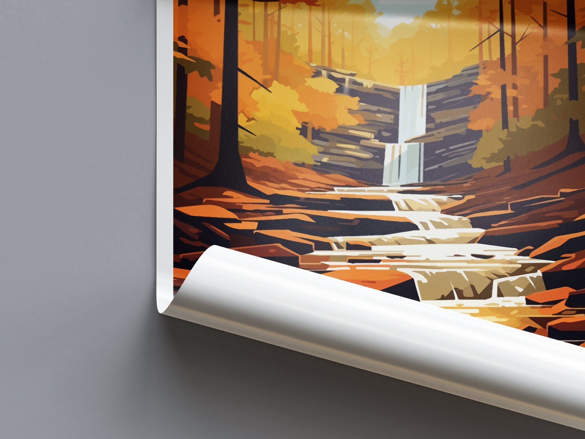 Ricketts Glen State Park Travel Print Wall Art Ricketts Glen Wall Hanging Home Décor Ricketts Glen Gift Art Lovers Pennsylvania Art Lover