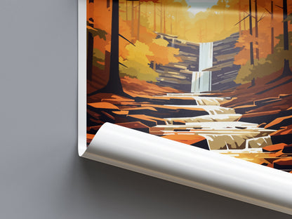 Ricketts Glen State Park Travel Print Wall Art Ricketts Glen Wall Hanging Home Décor Ricketts Glen Gift Art Lovers Pennsylvania Art Lover