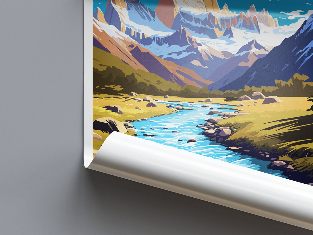 Monte Fitz Roy Travel Print Wall Art Monte Fitz Roy Wall Hanging Home Decor Monte Fitz Roy Gift Art Lovers Wall Art Print Art Monte Fitz Roy