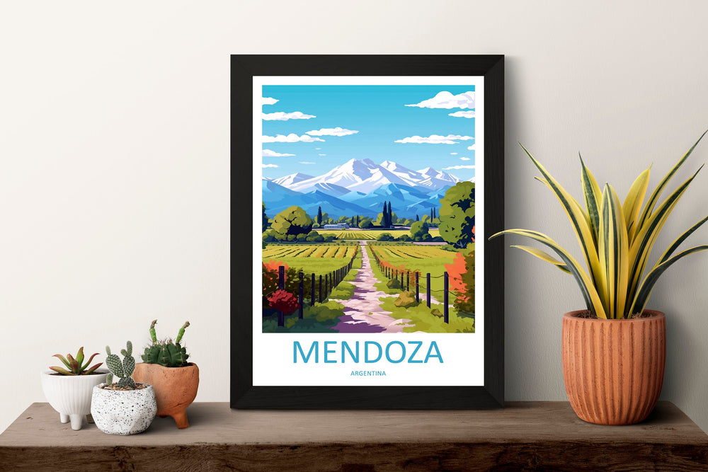 Mendoza Travel Print Wall Art Mendoza Wall Hanging Home Decor Mendoza Gift Art Lovers Wall Art Print Art Mendoza Artwork Argentina Poster