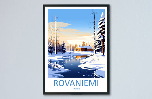 Rovaniemi Travel Print Wall Art Rovaniemi Wall Hanging Home Decor Rovaniemi Gift Art Lovers Wall Art Print Art Finland Wall Print