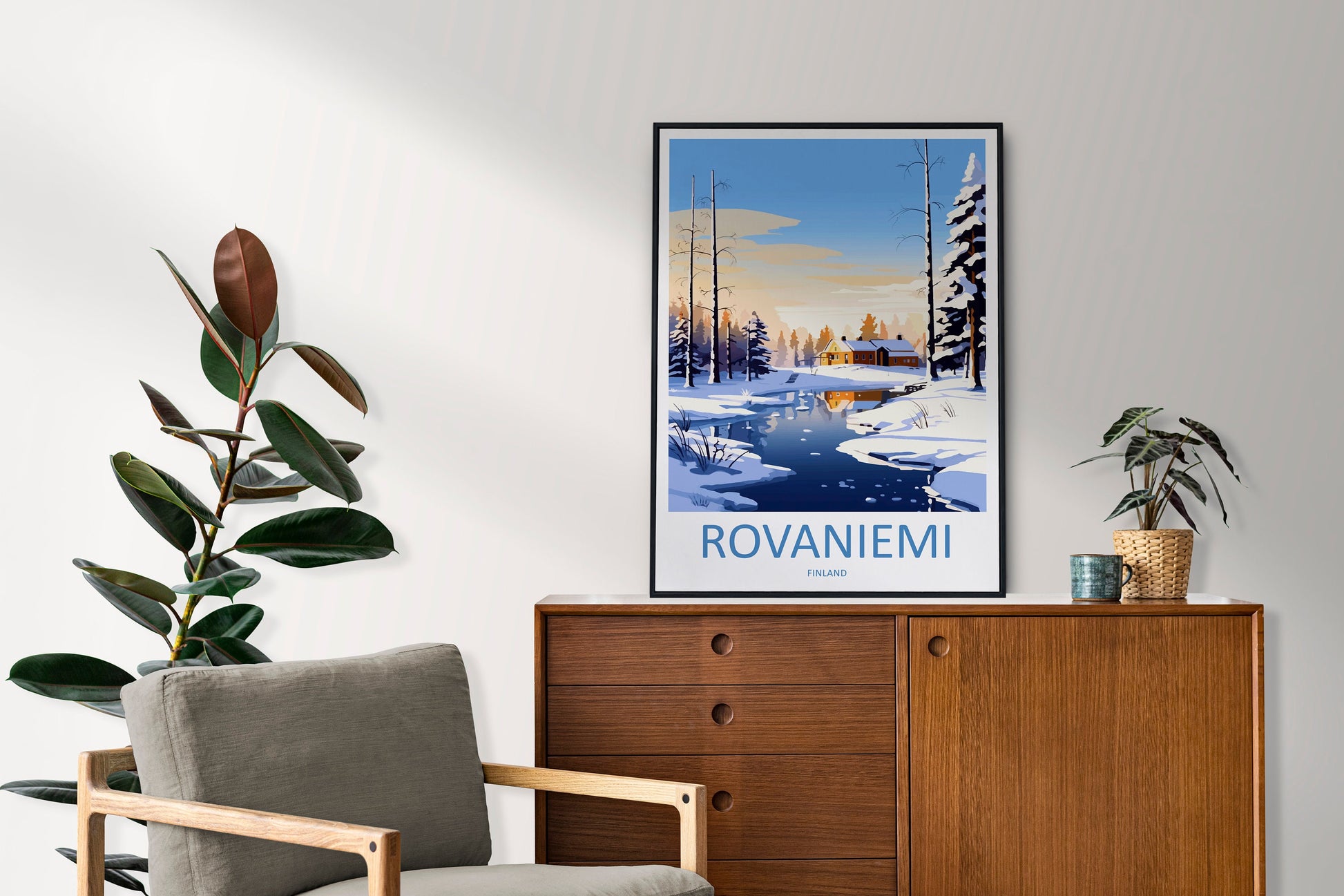 Rovaniemi Travel Print Wall Art Rovaniemi Wall Hanging Home Decor Rovaniemi Gift Art Lovers Wall Art Print Art Finland Wall Print