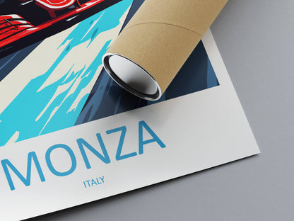 Monza Travel Print Wall Decor Monza Circuit Poster Motorsport Travel Print Art Print Racing Illustration Italy Race car Travel Art