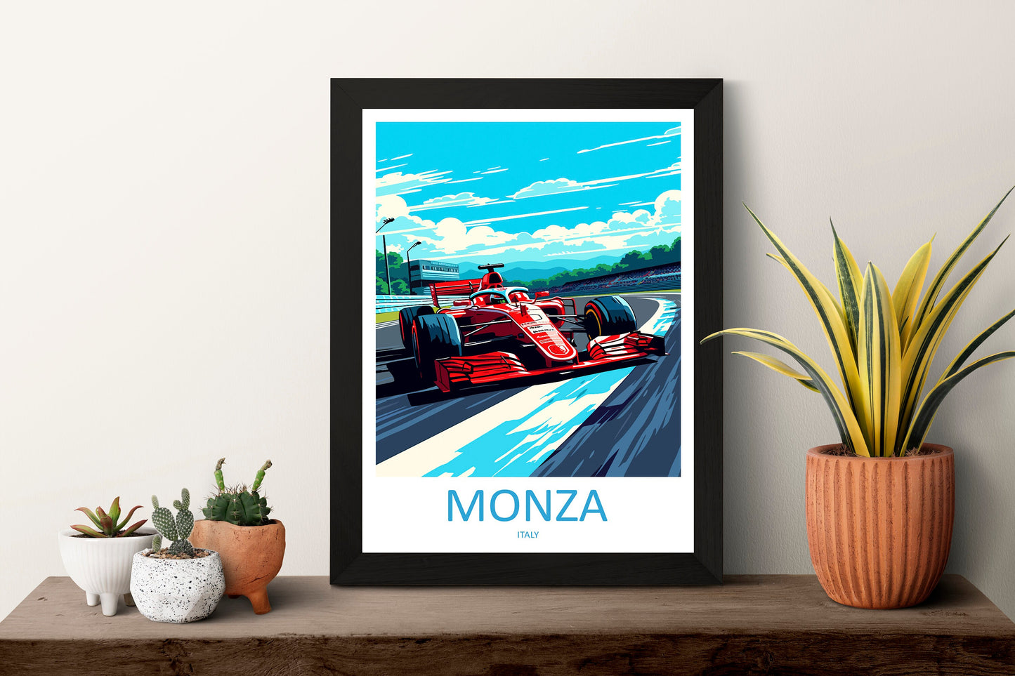 Monza Travel Print Wall Decor Monza Circuit Poster Motorsport Travel Print Art Print Racing Illustration Italy Race car Travel Art