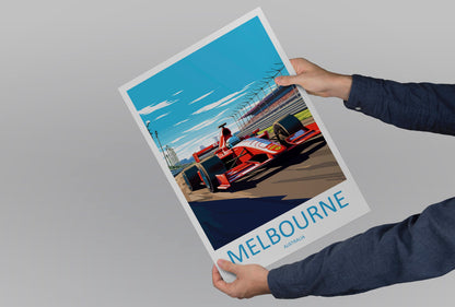 Melbourne Travel Print Wall Decor Melbourne Circuit Poster Motorsport Travel Print Art Print Racing Illustration Australia Race Travel Art