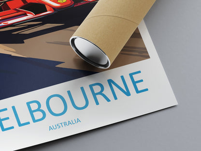 Melbourne Travel Print Wall Decor Melbourne Circuit Poster Motorsport Travel Print Art Print Racing Illustration Australia Race Travel Art