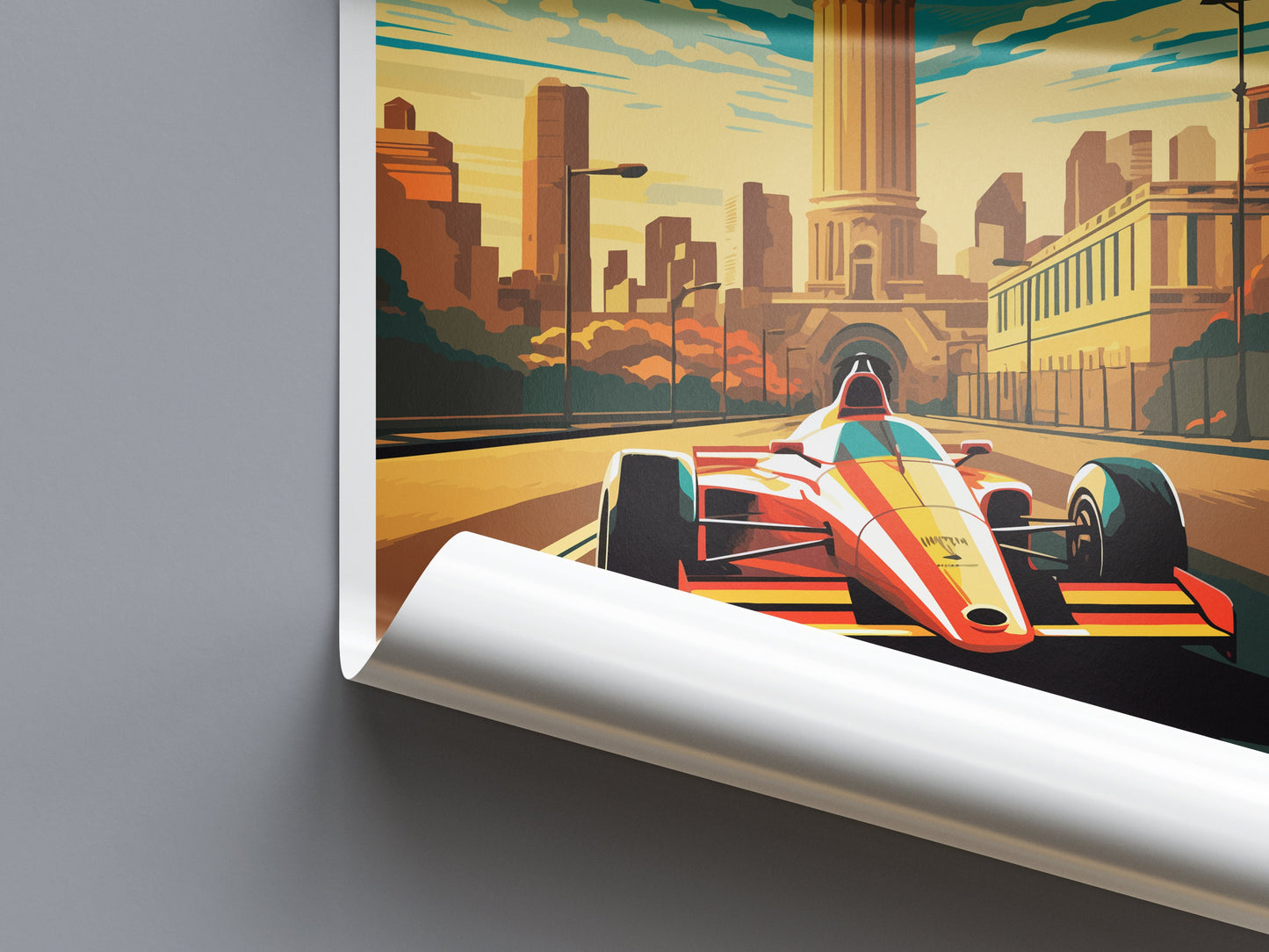 Melbourne Travel Print Wall Decor Melbourne Circuit Poster Motorsport Travel Print Art Print Racing Illustration Australia Race Travel Art