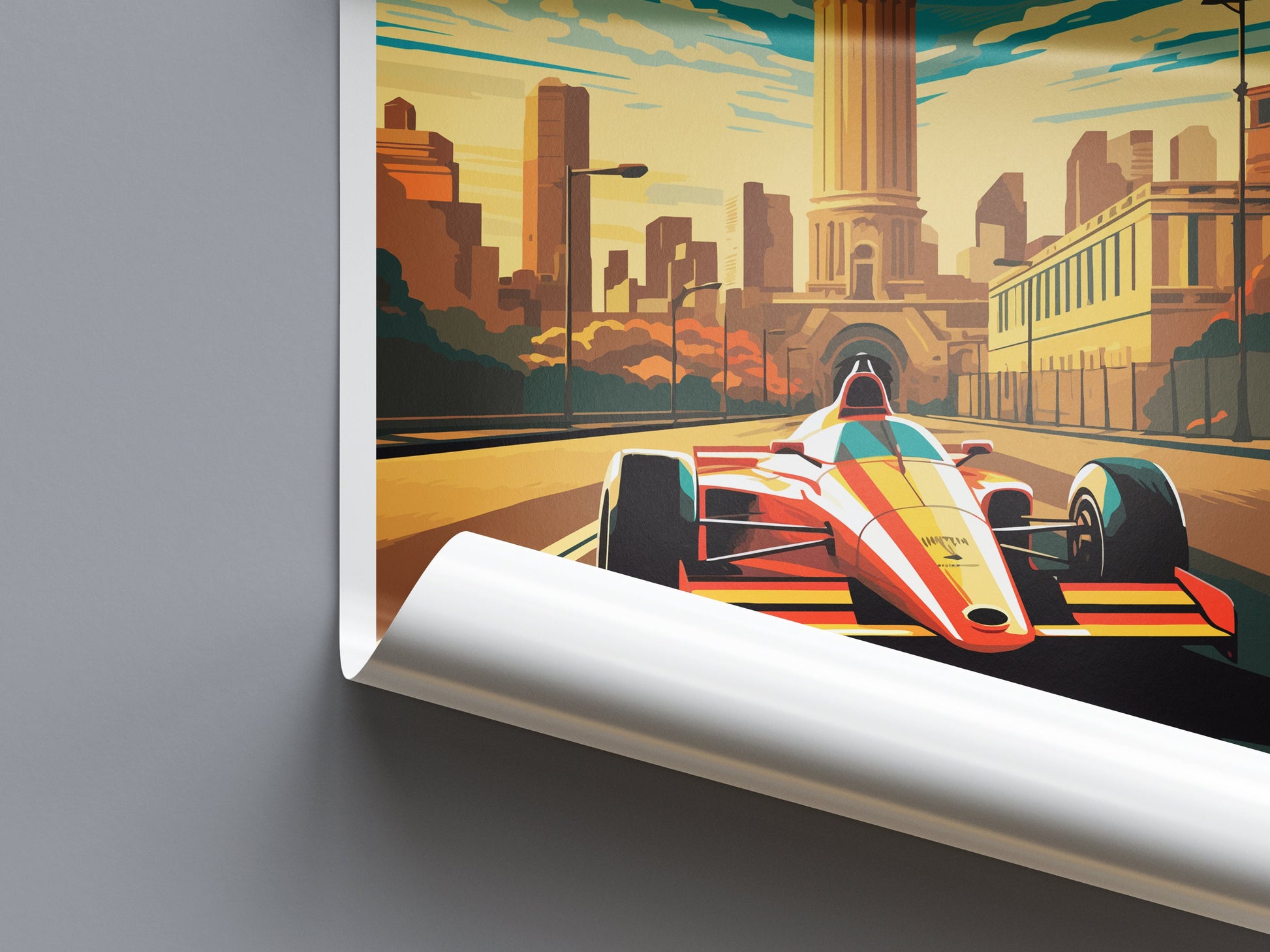 Melbourne Travel Print Wall Decor Melbourne Circuit Poster Motorsport Travel Print Art Print Racing Illustration Australia Race Travel Art