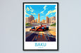 Baku Travel Print Wall Decor Baku Circuit Poster Motorsport Travel Print Art Print Racing Illustration Azerbaijan Race car Travel Art