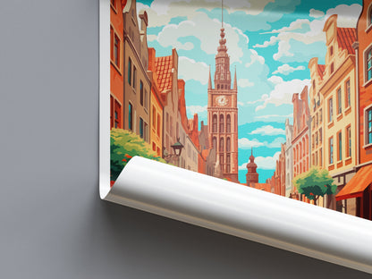 Gdansk Travel Print Gdansk Polish Home Décor Gdansk Art Print Polish Baltic coast Room Print For Polish Gift Art Poster Wall Art For Poland