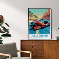 Abu Dhabi Travel Print Wall Decor Abu Dhabi Circuit Poster Motorsport Travel Print Art Print Racing Illustration UAE Race car Travel Art