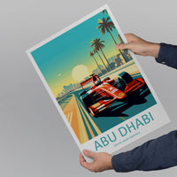 Abu Dhabi Travel Print Wall Decor Abu Dhabi Circuit Poster Motorsport Travel Print Art Print Racing Illustration UAE Race car Travel Art