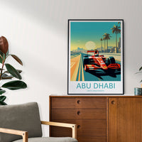 Abu Dhabi Travel Print Wall Decor Abu Dhabi Circuit Poster Motorsport Travel Print Art Print Racing Illustration UAE Race car Travel Art