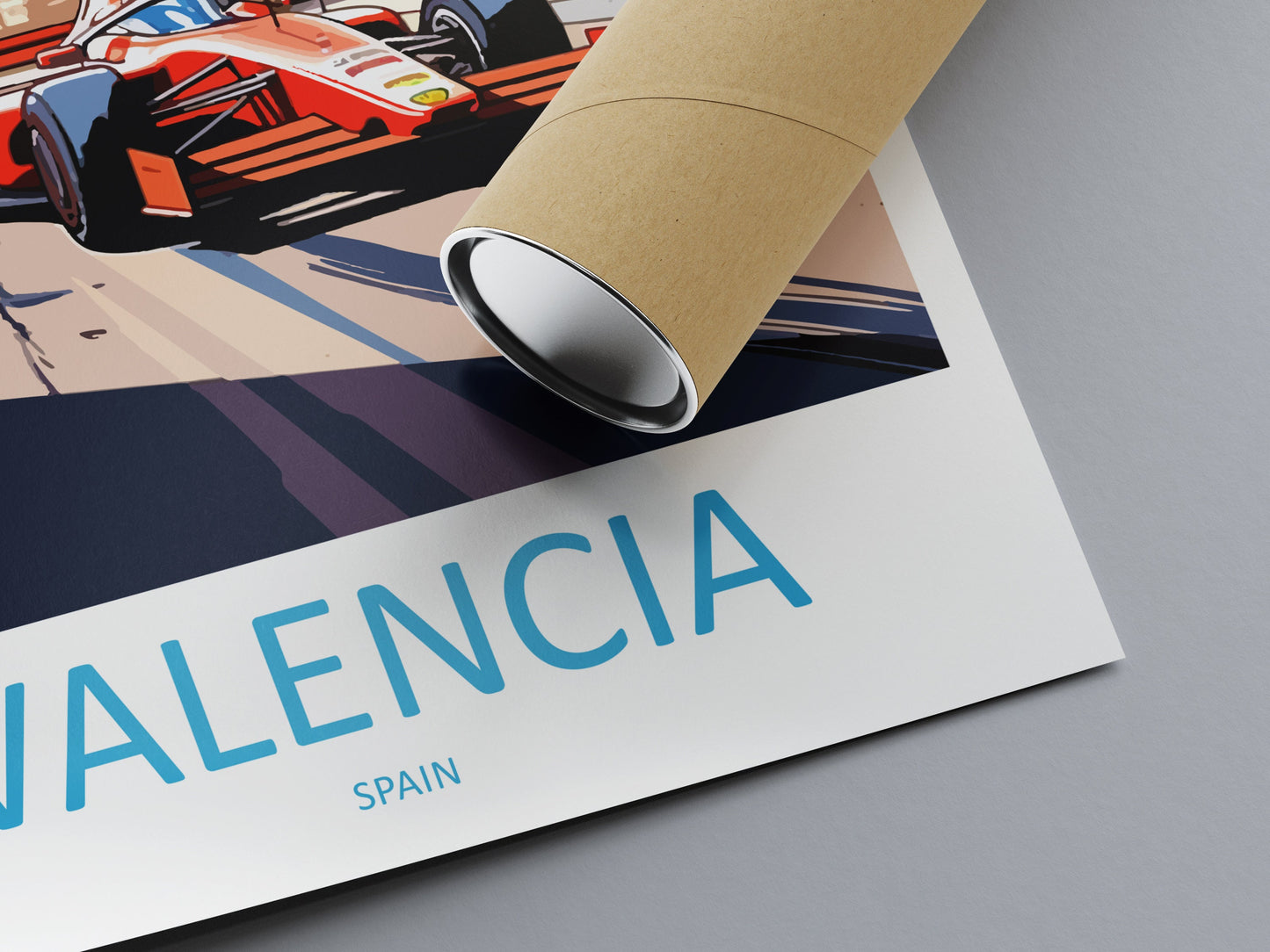 Valencia Travel Print Wall Decor Valencia Circuit Poster Motorsport Travel Print Art Print Racing Illustration Spain Race car Travel Art