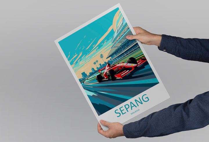 Sepang Travel Print Wall Decor Sepang Circuit Poster Motorsport Travel Print Art Print Racing Illustration Malaysia Race car Travel Art