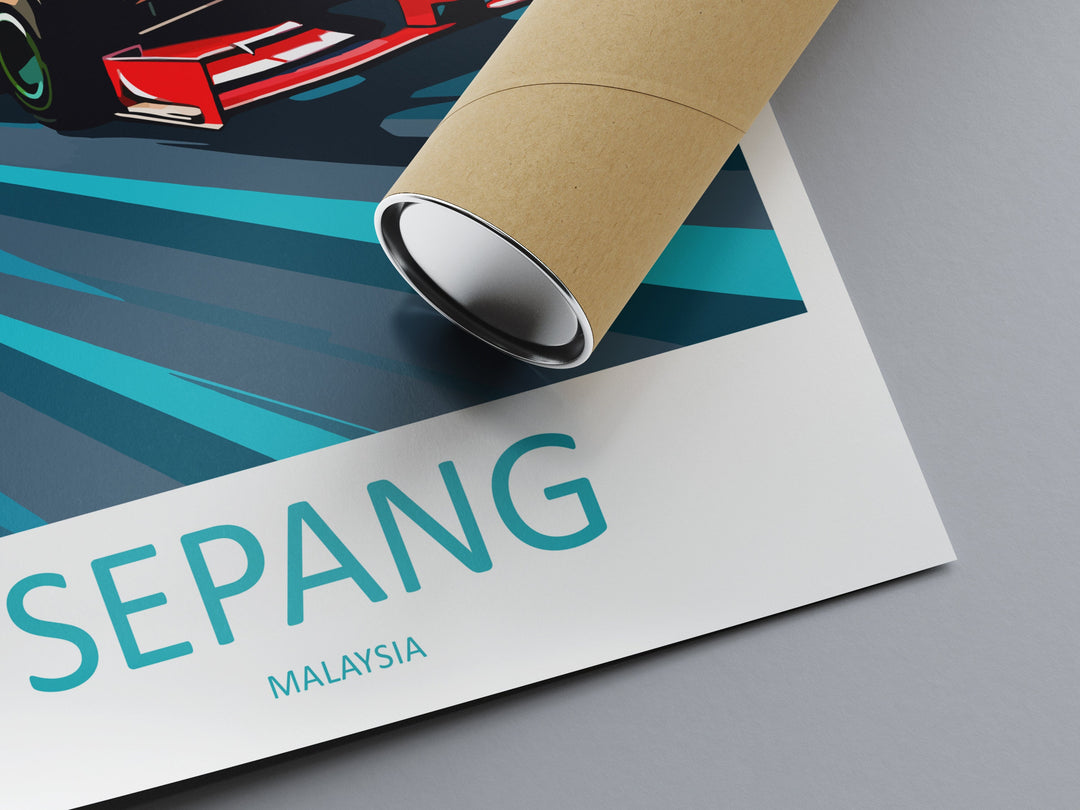 Sepang Travel Print Wall Decor Sepang Circuit Poster Motorsport Travel Print Art Print Racing Illustration Malaysia Race car Travel Art