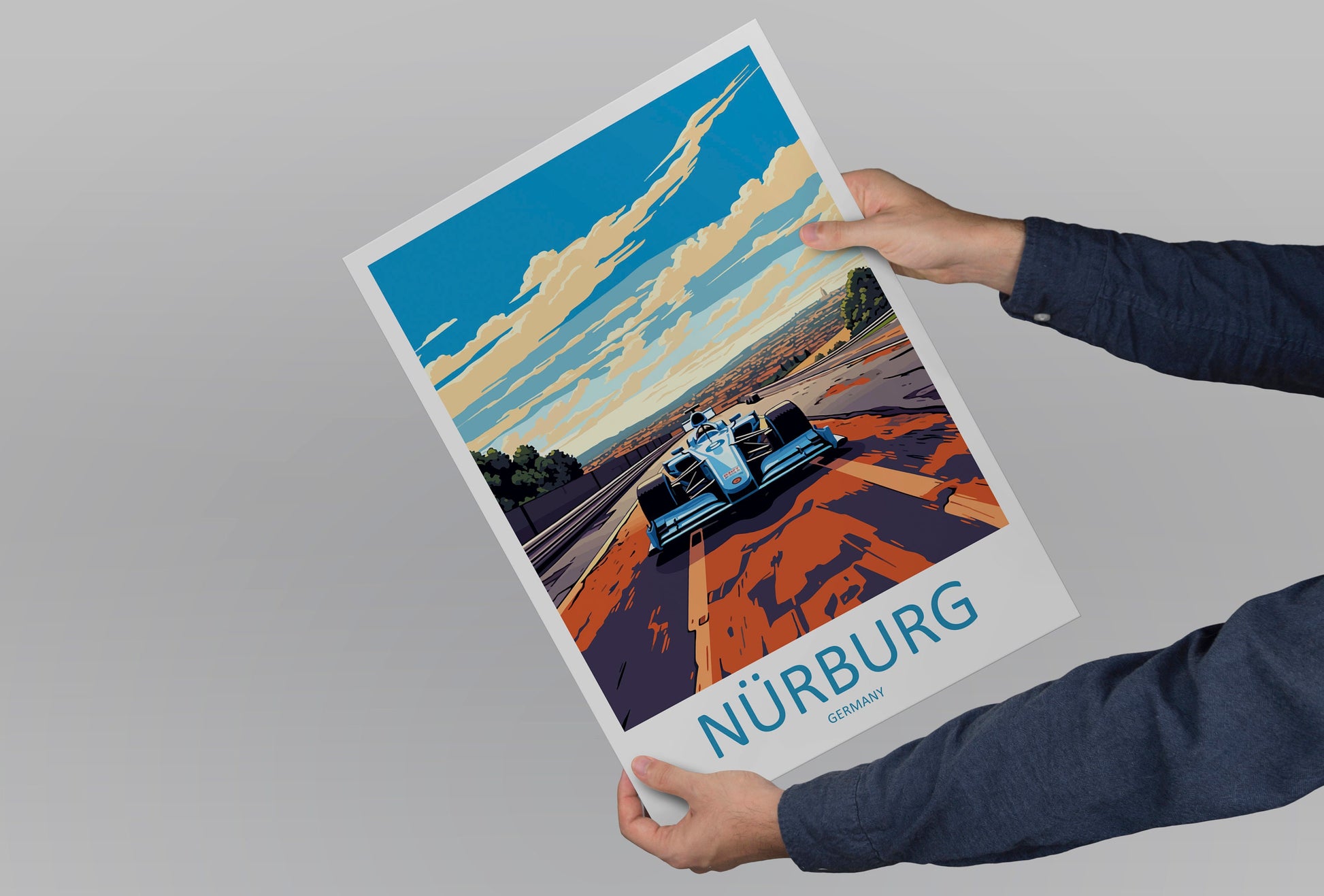Nürburg Travel Print Wall Decor Nürburg Circuit Poster Motorsport Travel Print Art Print Racing Illustration Germany Race Travel Art