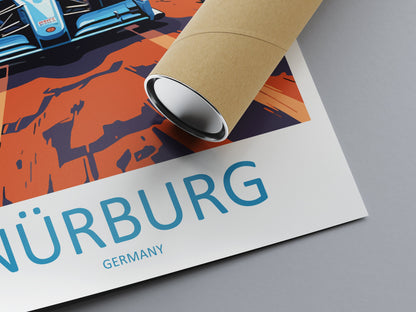 Nürburg Travel Print Wall Decor Nürburg Circuit Poster Motorsport Travel Print Art Print Racing Illustration Germany Race Travel Art